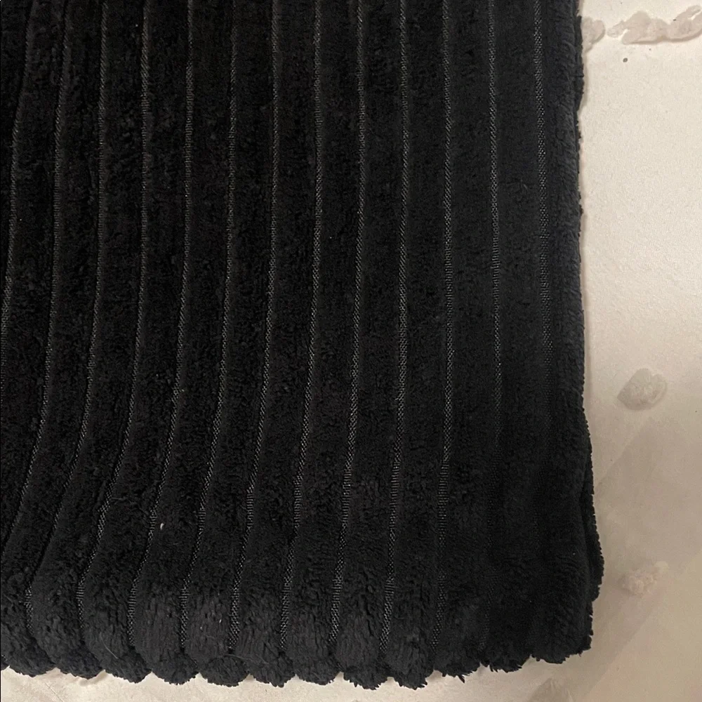 Black Corduroy Pillow Covers soft set of 2 new